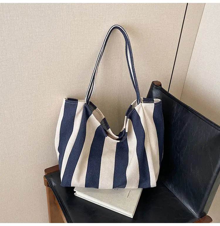 Red Striped Canvas Shoulder Bag for Women 2026 — feature 43
