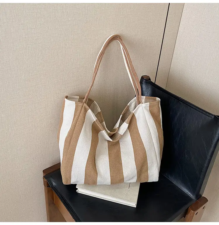 Red Striped Canvas Shoulder Bag for Women 2026 — feature 49