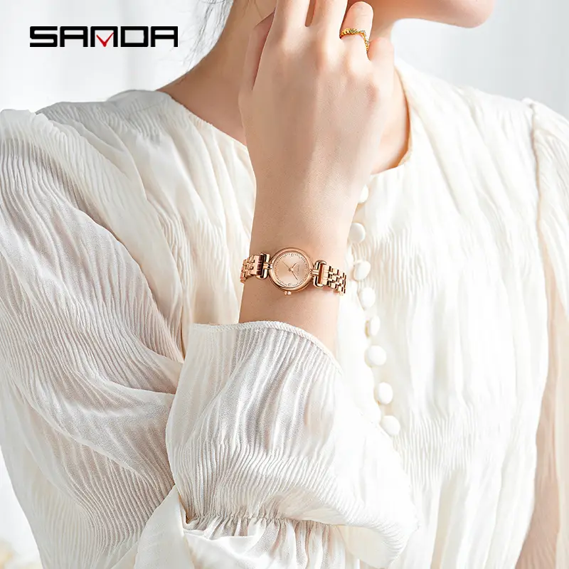 Sanda Gold Mesh Watch with Diamond Dial - Image 16
