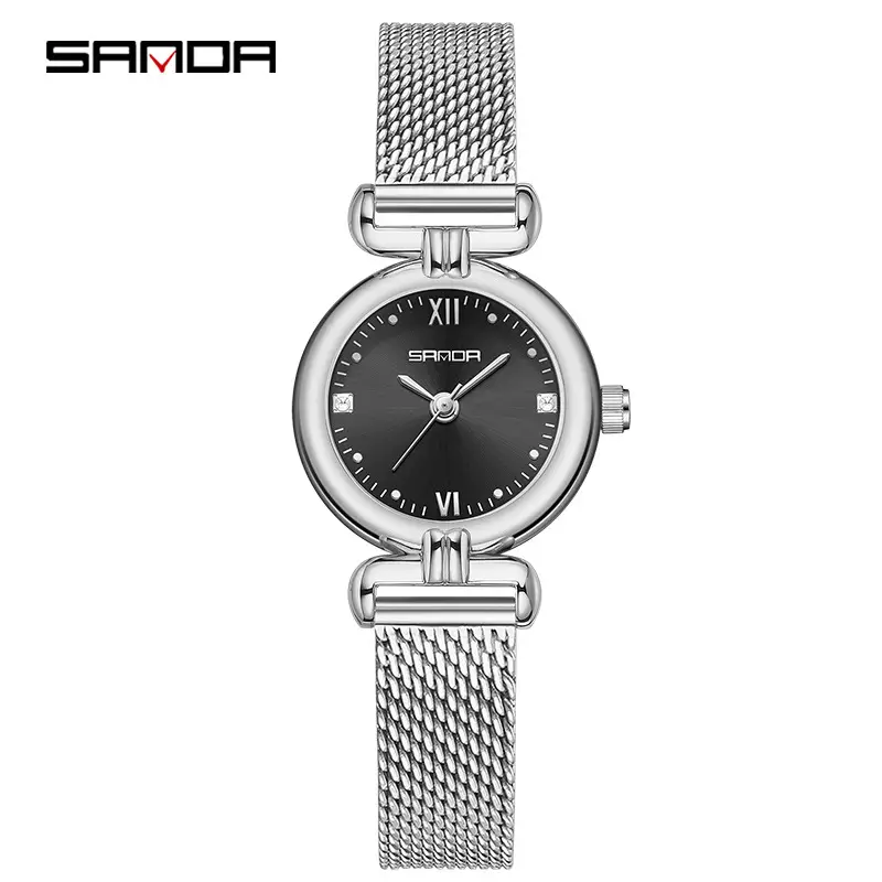 Sanda Gold Mesh Watch with Diamond Dial - Image 4