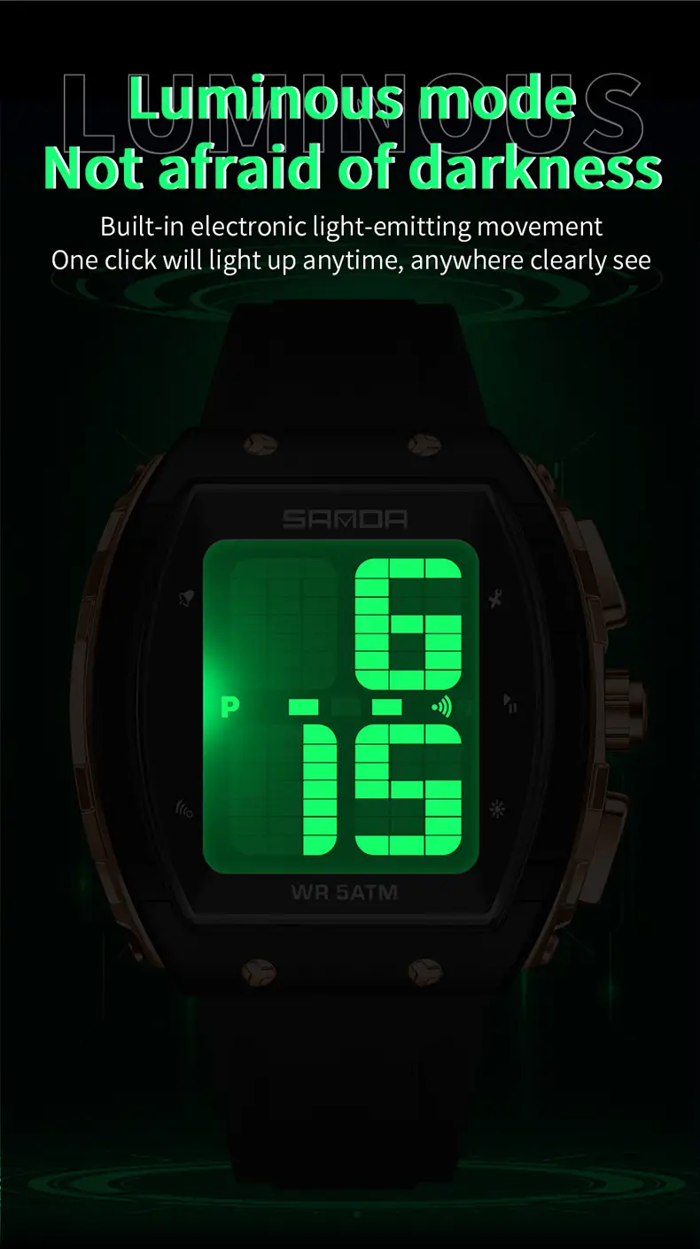 Sanda Waterproof Digital Watch Blue Elderly Large Screen — feature 28