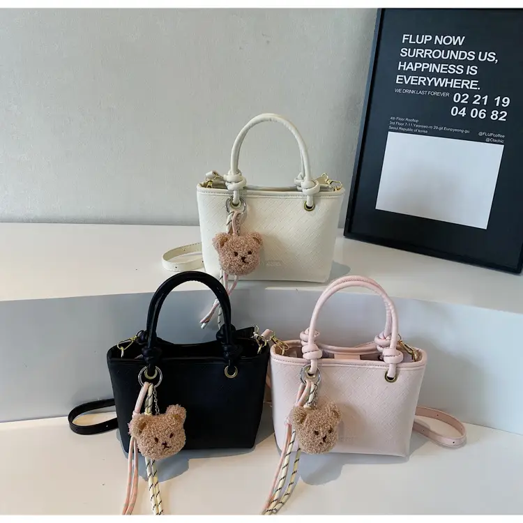 Pink Textured Handheld Shoulder Bag for Women — feature 1
