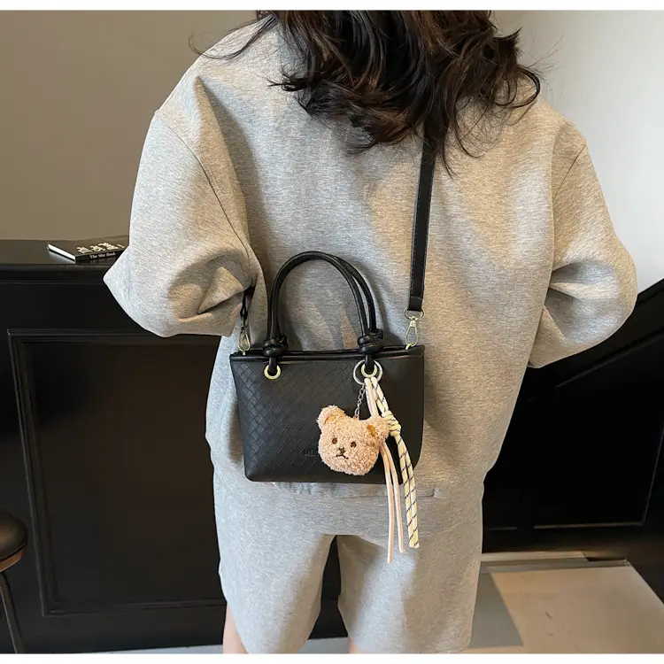 Pink Textured Handheld Shoulder Bag for Women — feature 10