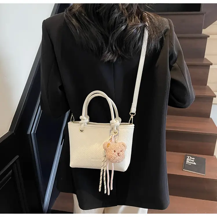 Pink Textured Handheld Shoulder Bag for Women — feature 20