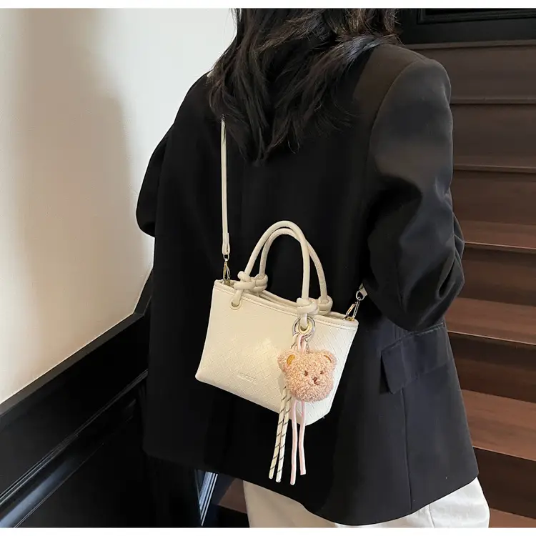 Pink Textured Handheld Shoulder Bag for Women — feature 22