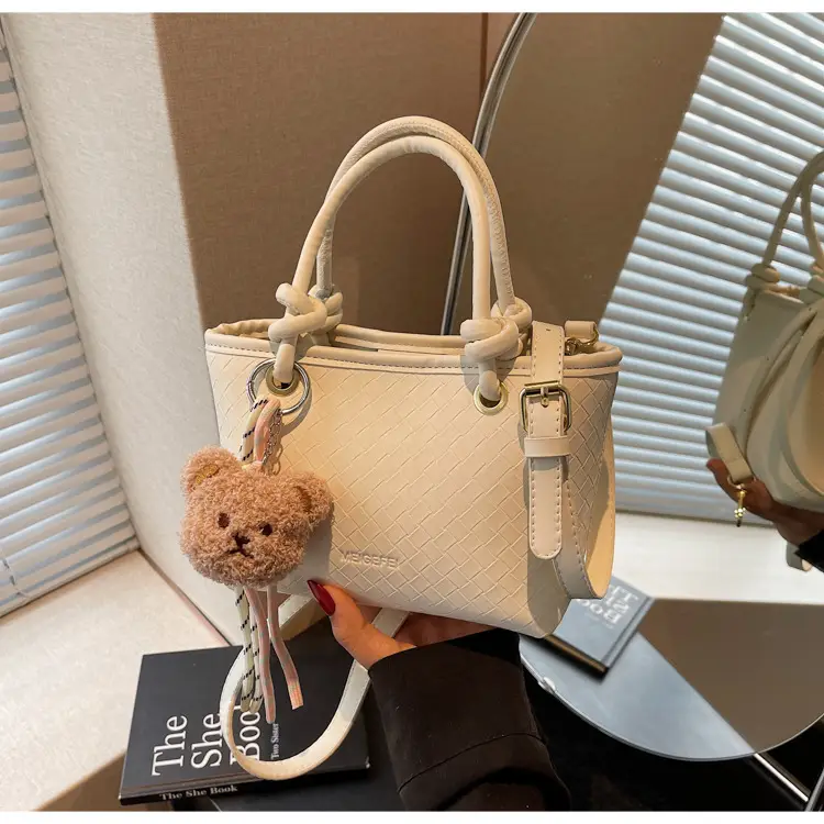 Pink Textured Handheld Shoulder Bag for Women — feature 25