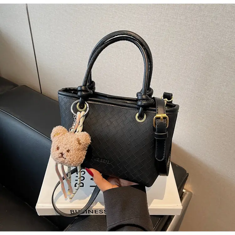 Pink Textured Handheld Shoulder Bag for Women — feature 29