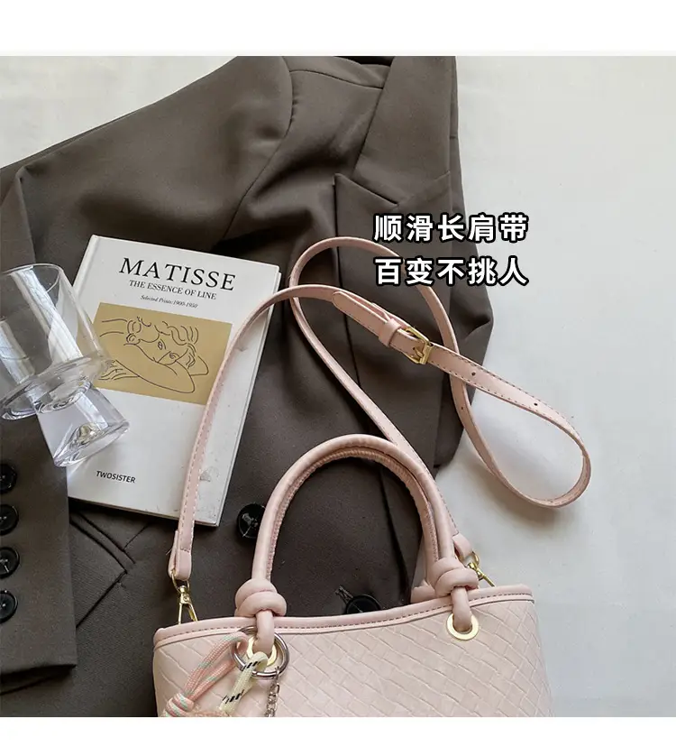 Pink Textured Handheld Shoulder Bag for Women — feature 3