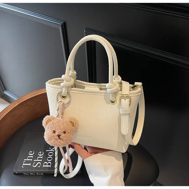 Pink Textured Handheld Shoulder Bag for Women — feature 32
