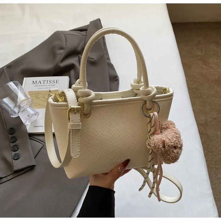 Pink Textured Handheld Shoulder Bag for Women — feature 37