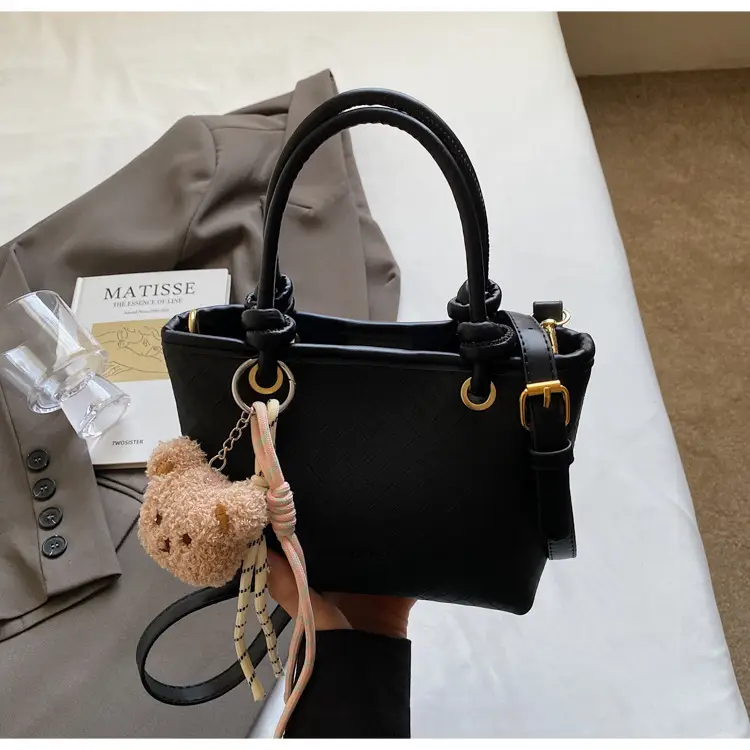 Pink Textured Handheld Shoulder Bag for Women — feature 39