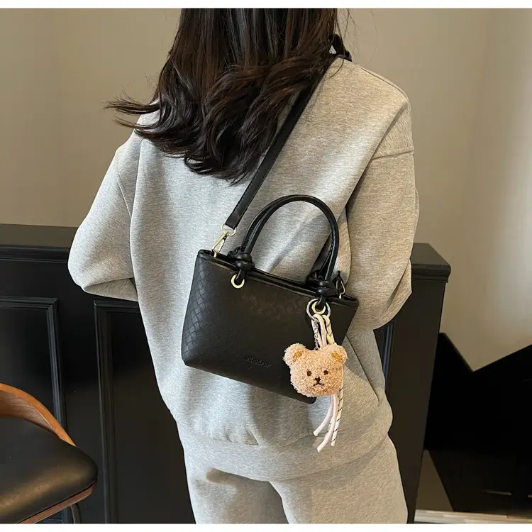 Pink Textured Handheld Shoulder Bag for Women — feature 8