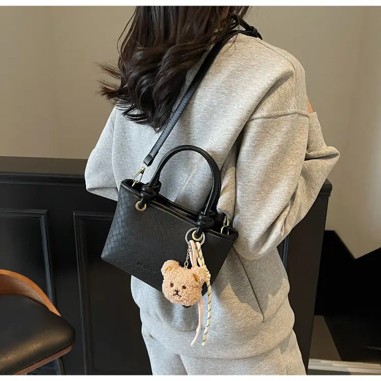 Pink Textured Handheld Shoulder Bag for Women — feature 9