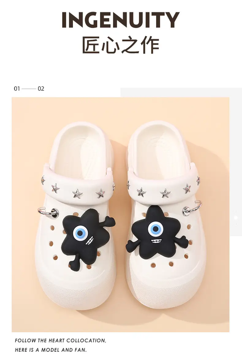 2025 New Cave Shoes Women's Cute Thick Sole Summer Beach Shoes Non-slip Baotou Breathable Outwear Sandals for Women — feature 15