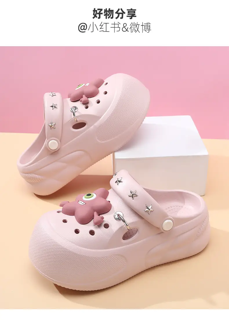 2025 New Cave Shoes Women's Cute Thick Sole Summer Beach Shoes Non-slip Baotou Breathable Outwear Sandals for Women — feature 19
