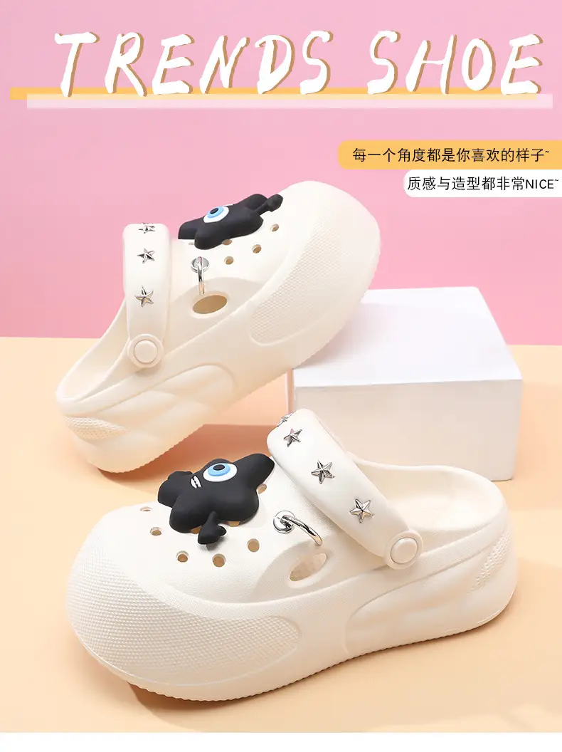 2025 New Cave Shoes Women's Cute Thick Sole Summer Beach Shoes Non-slip Baotou Breathable Outwear Sandals for Women — feature 8