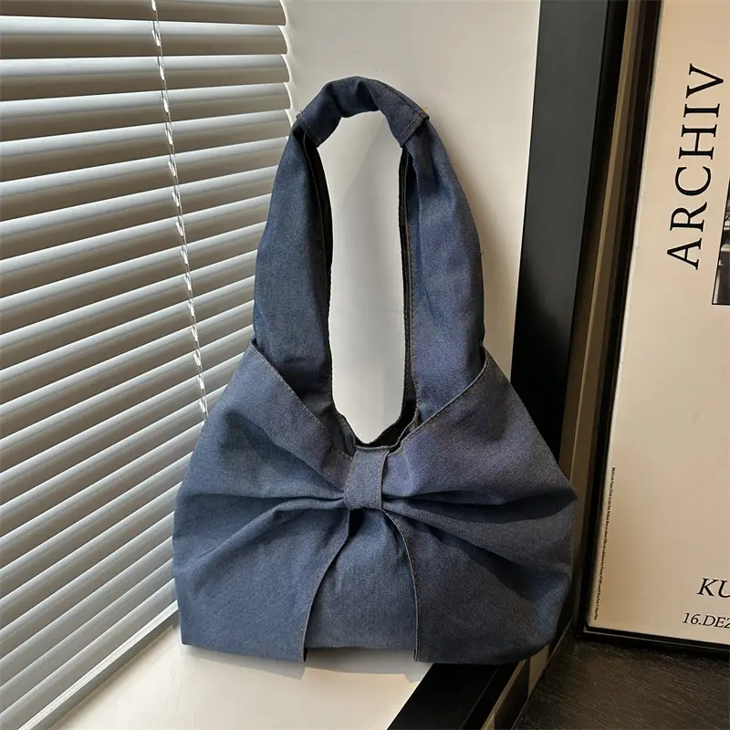 2025 New Fashion Denim Bow Shoulder Bags - Image 5