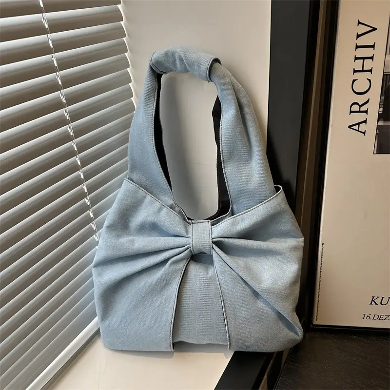 2025 New Fashion Denim Bow Shoulder Bags - Image 6