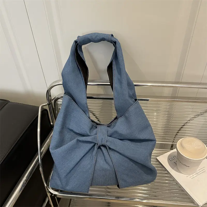 2025 New Fashion Denim Bow Shoulder Bags - Image 7