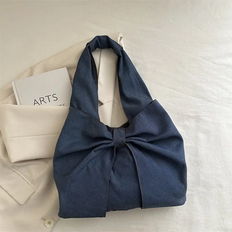 2025 New Fashion Denim Bow Shoulder Bags - Image 2
