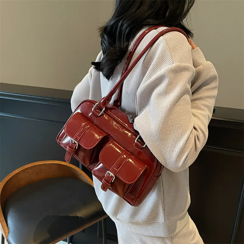 Women's Pink Satchel Tote Bag with 2 Handles - Image 11