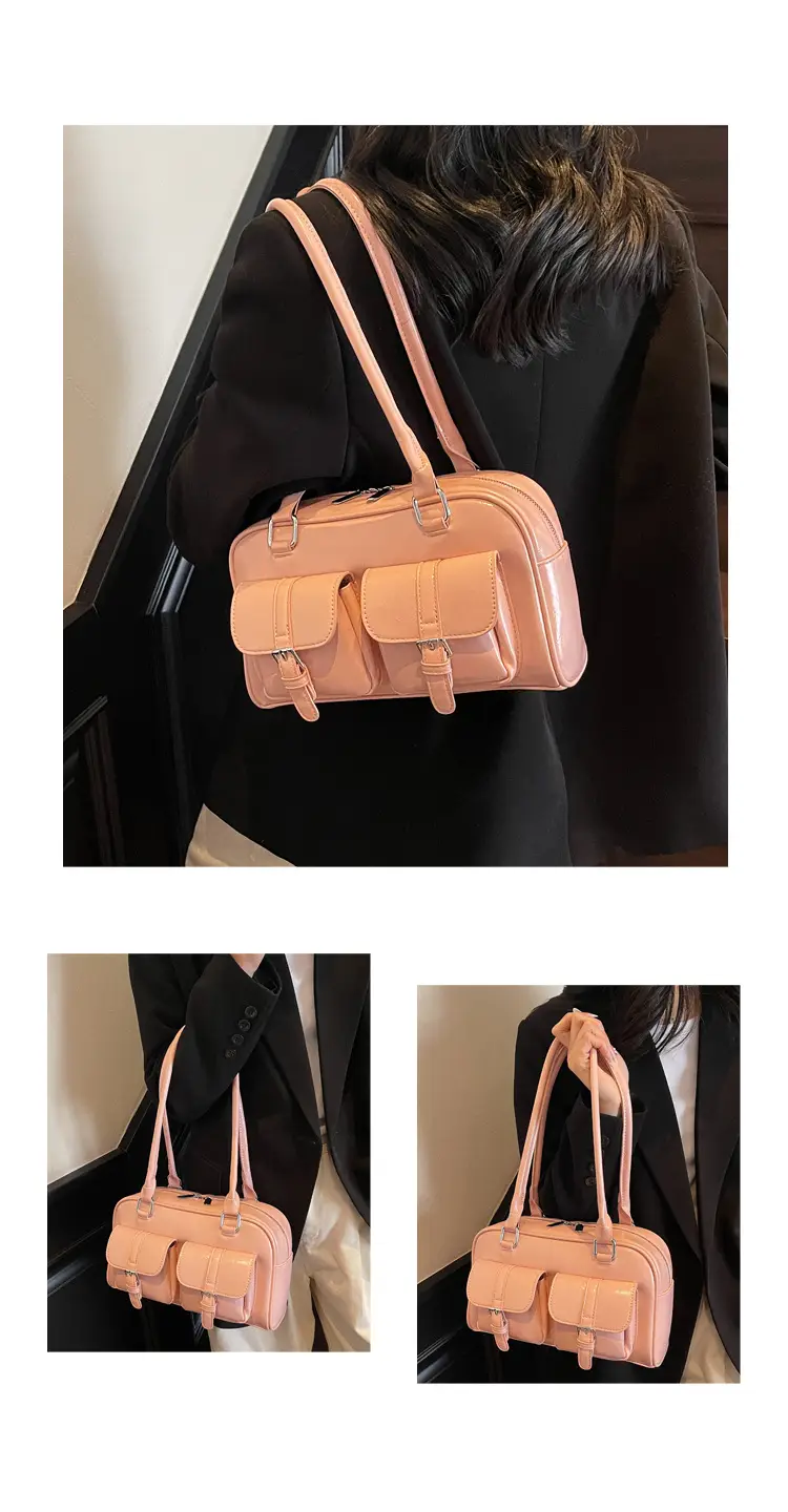 Women's Pink Satchel Tote Bag with 2 Handles — feature 17