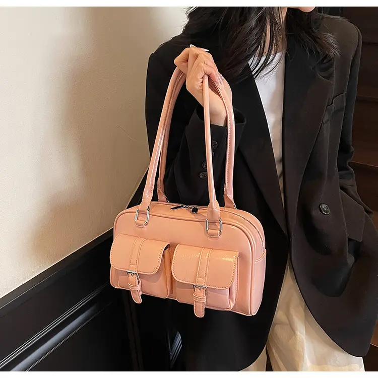Women's Pink Satchel Tote Bag with 2 Handles — feature 27