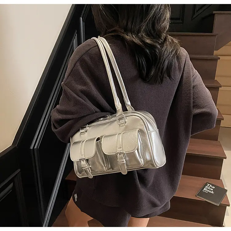 Women's Pink Satchel Tote Bag with 2 Handles — feature 38