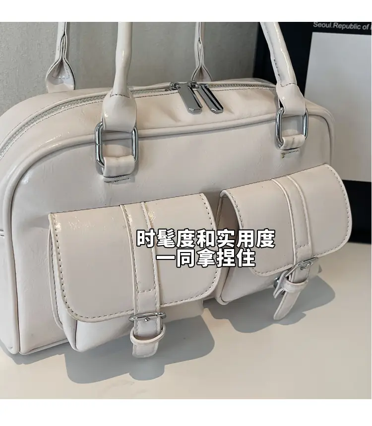 Women's Pink Satchel Tote Bag with 2 Handles — feature 5