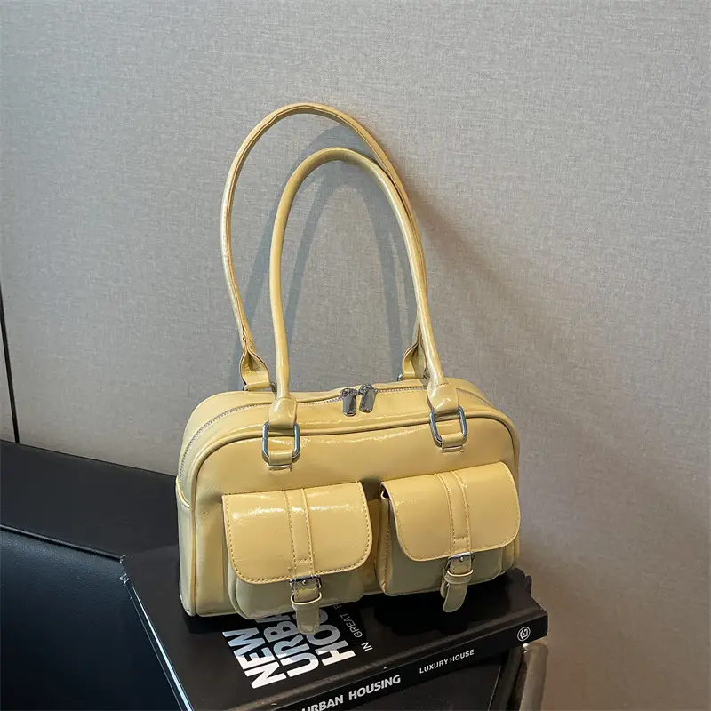 Women's Pink Satchel Tote Bag with 2 Handles - Image 2