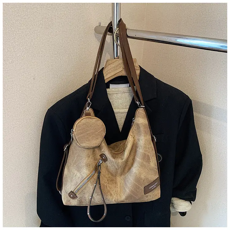 Korean Style Cream Leather Shoulder Bag Large Capacity — feature 21