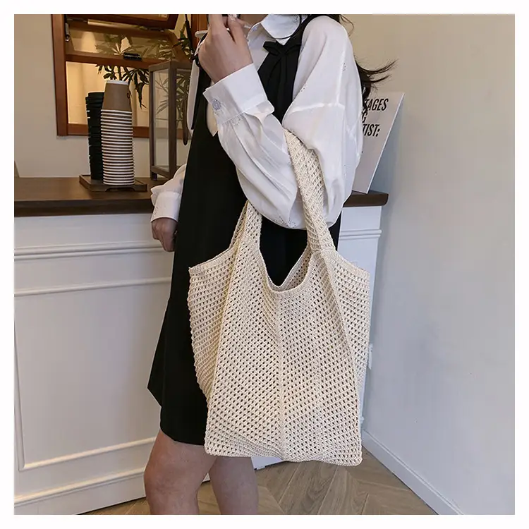 Large Capacity Cotton Woven Shoulder Bag for Women — feature 10