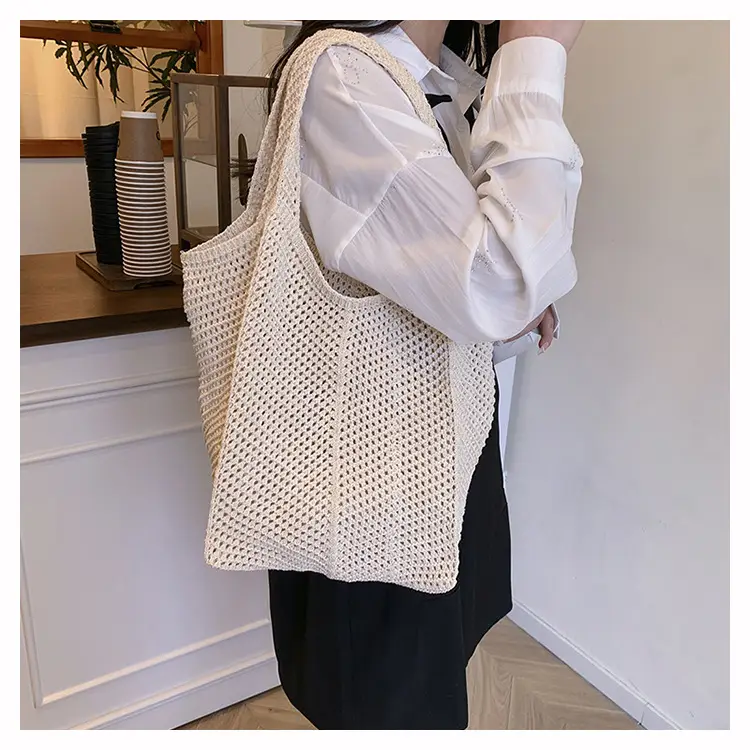 Large Capacity Cotton Woven Shoulder Bag for Women — feature 15