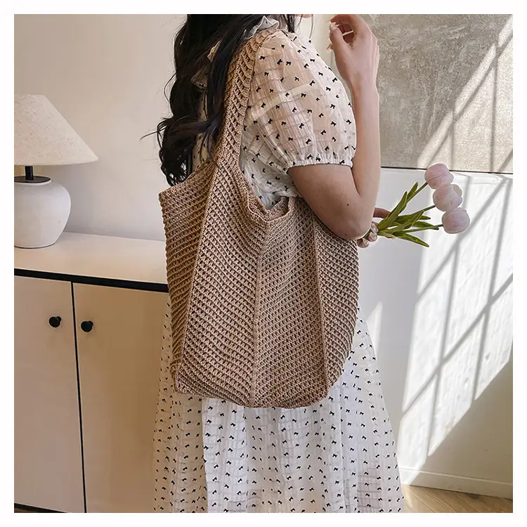 Large Capacity Cotton Woven Shoulder Bag for Women — feature 20