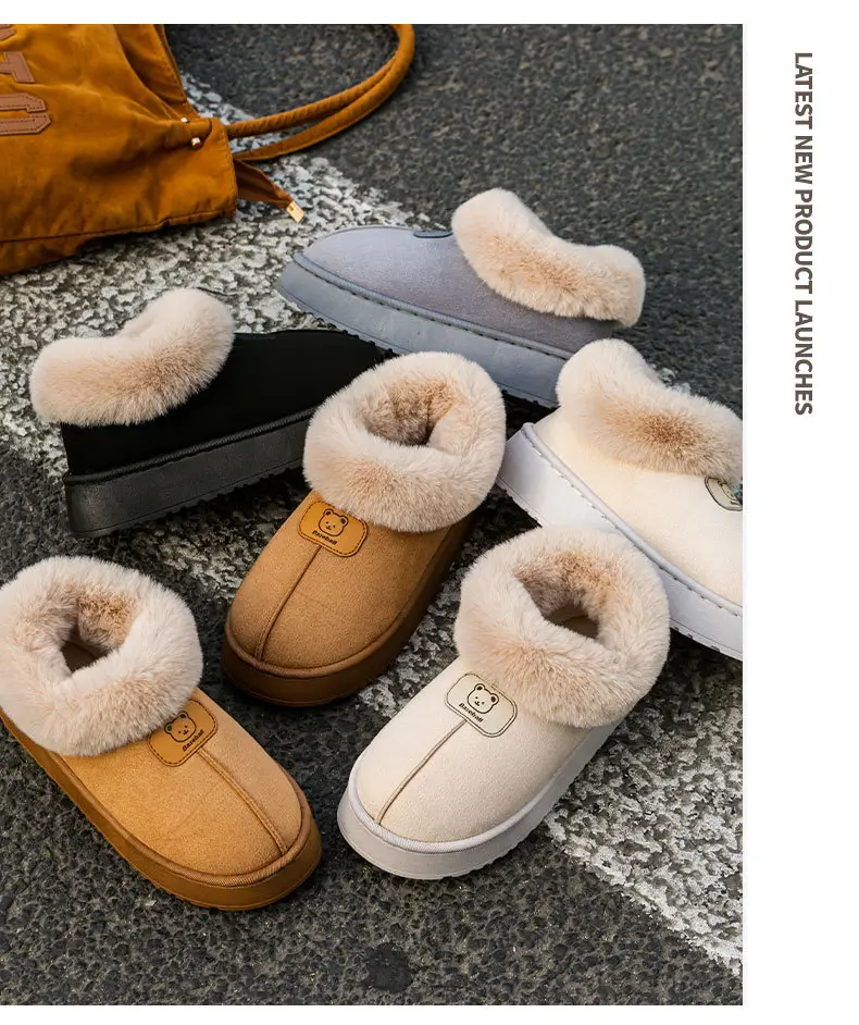 Cotton Slippers with Covered Heels for Women, Autumn and Winter Indoor Home Use, Dormitory Thick Plush Warm Wear-Resistant Couple Maternity Slippers — feature 13