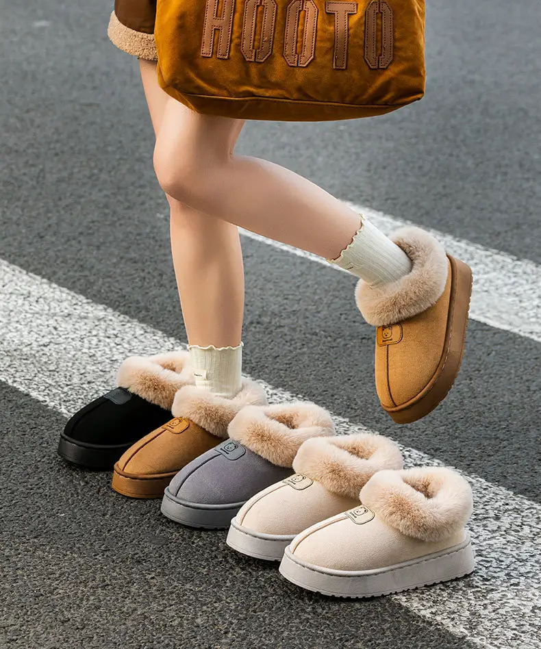 Cotton Slippers with Covered Heels for Women, Autumn and Winter Indoor Home Use, Dormitory Thick Plush Warm Wear-Resistant Couple Maternity Slippers — feature 20