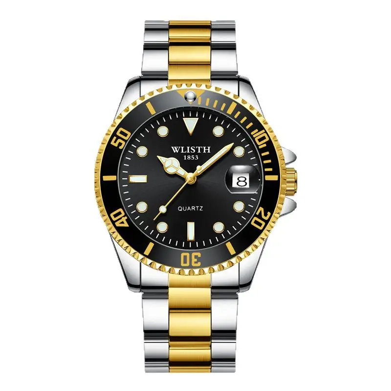 Walis Blue Quartz Men's Watch with Gold Strap - Image 8