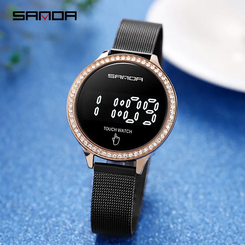 Diamond Encrusted Touch Screen Digital Watch for Women - Image 4