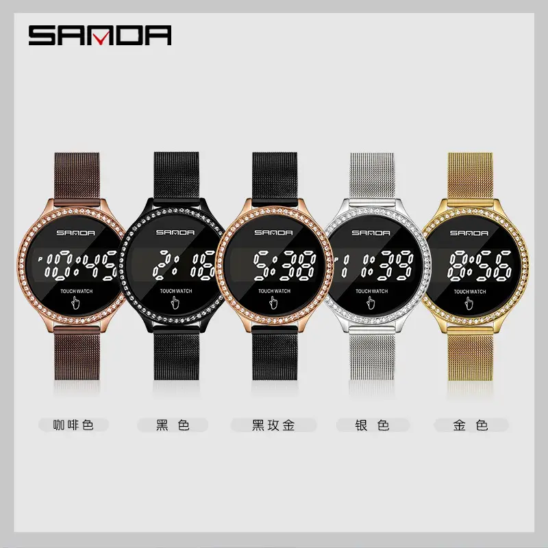 Diamond Encrusted Touch Screen Digital Watch for Women - Image 7