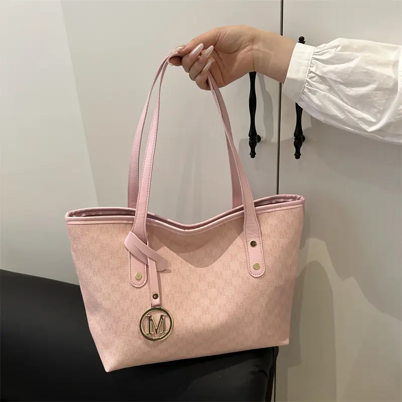 Women Printed Tote Bag Large Capacity Leather Handle - Image 2