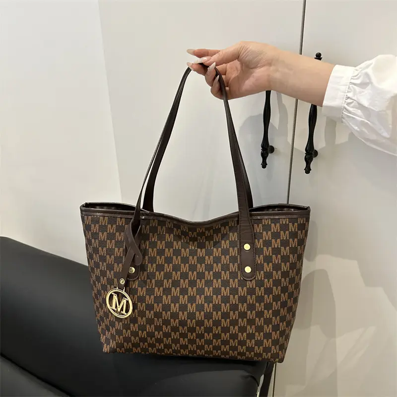 Women Printed Tote Bag Large Capacity Leather Handle - Image 3