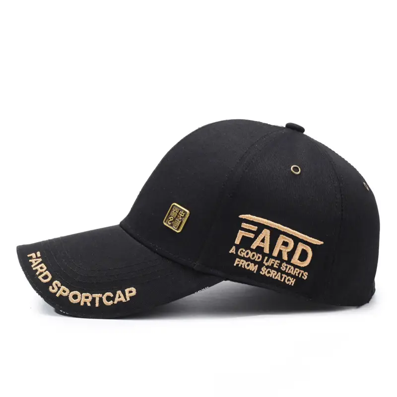 Unisex Korean Letter Cap Black Embroidered - Image 7