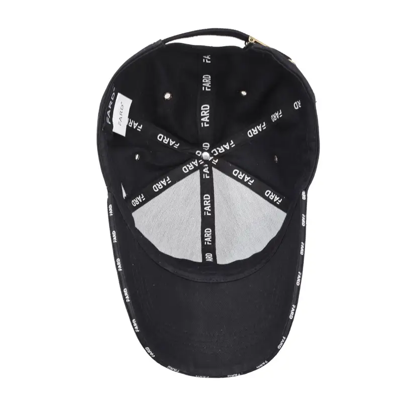 Unisex Korean Letter Cap Black Embroidered - Image 9