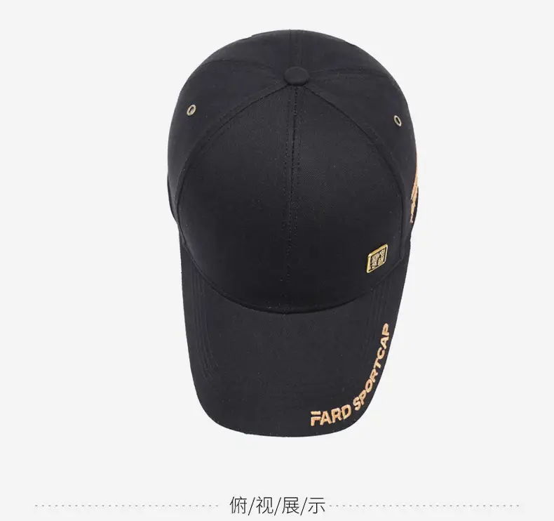 Unisex Korean Letter Cap Black Embroidered — feature 12