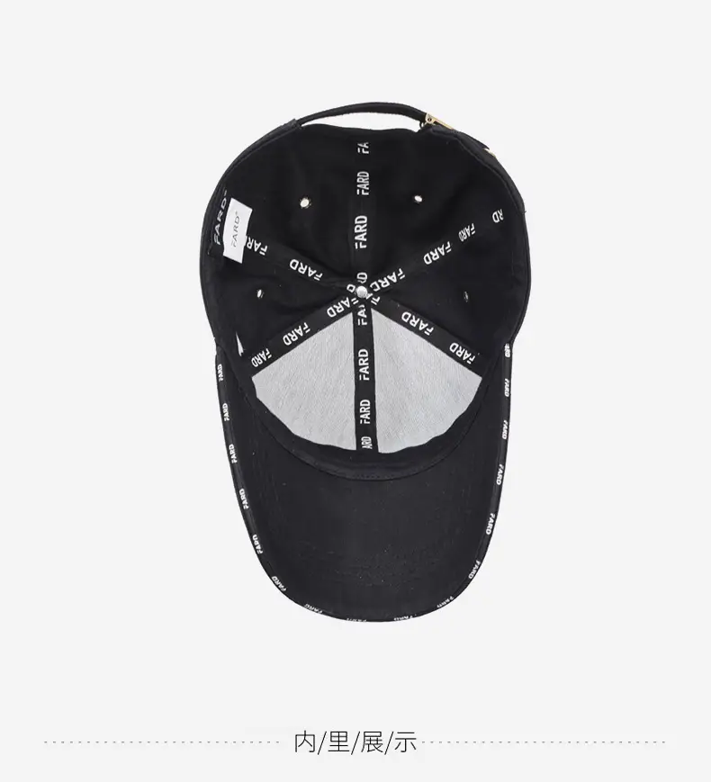 Unisex Korean Letter Cap Black Embroidered — feature 13