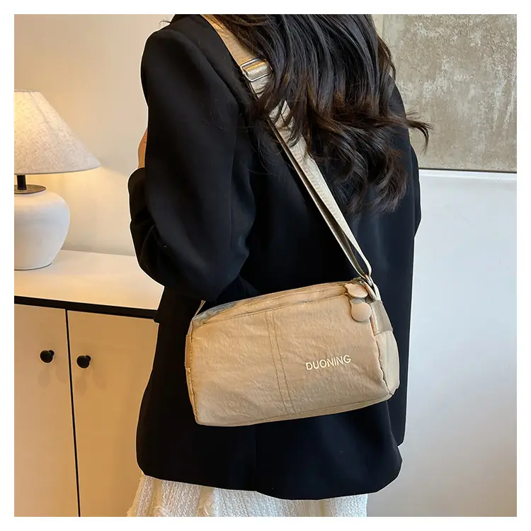 Women's Water-Repellent Nylon Shoulder Bag Tan New Arrival — feature 19