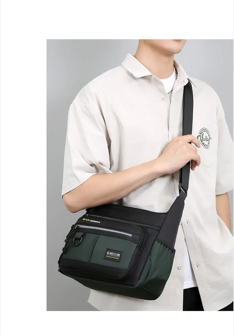 Men's Multi-Layer Oxford Shoulder Bag with Water Cup Storage — feature 28