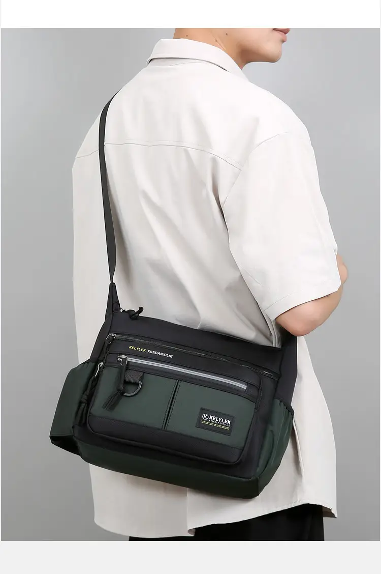 Men's Multi-Layer Oxford Shoulder Bag with Water Cup Storage — feature 29