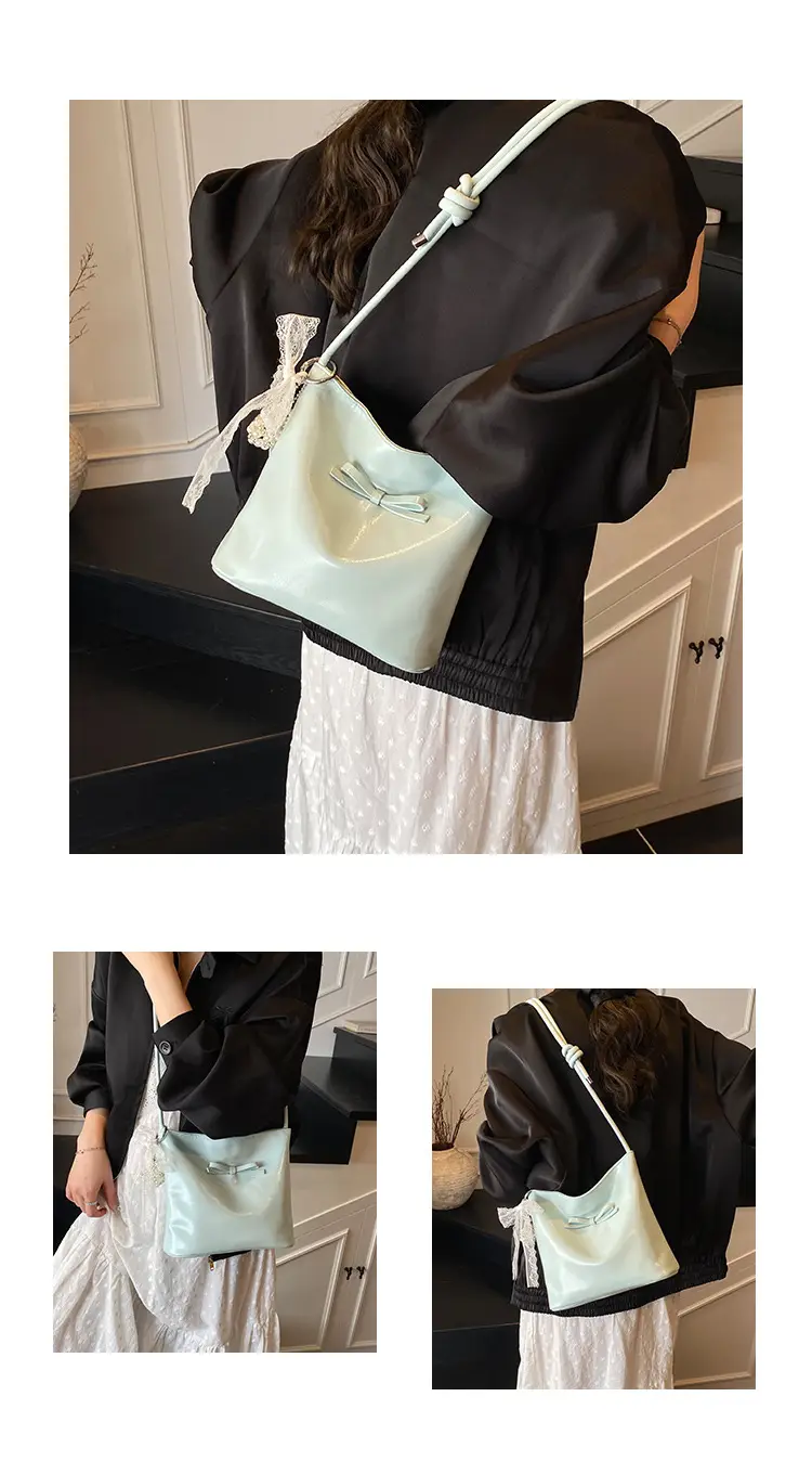 Light Blue Bow Shoulder Bag for Women 2025 — feature 5