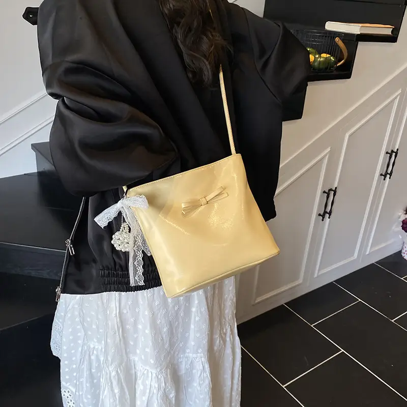 Light Blue Bow Shoulder Bag for Women 2025